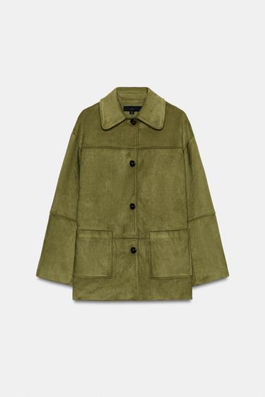 Zara Пальто из искусственной замши