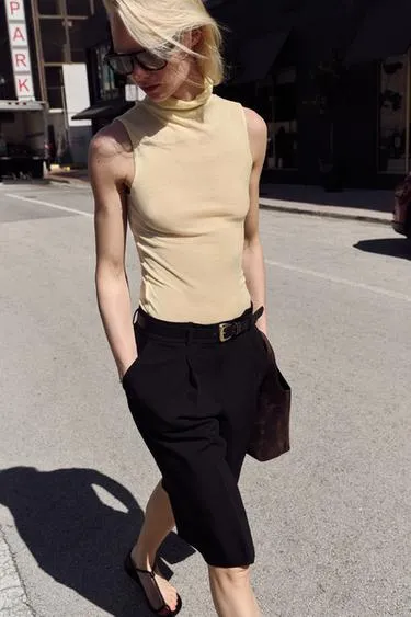 Длинные бермуды с ремнем