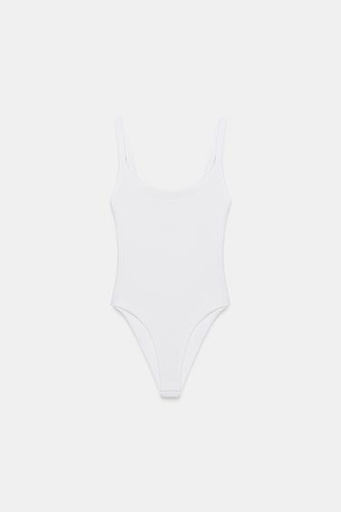 Zara Хлопковое боди с бретелями