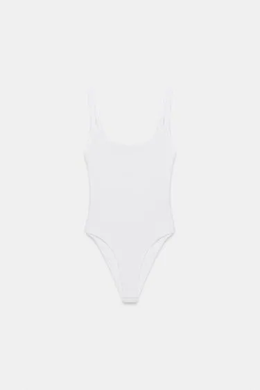 Хлопковое боди с бретелями