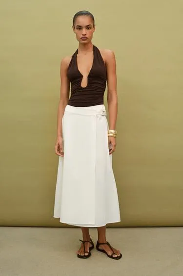 Боди из полиамида с драпировкой