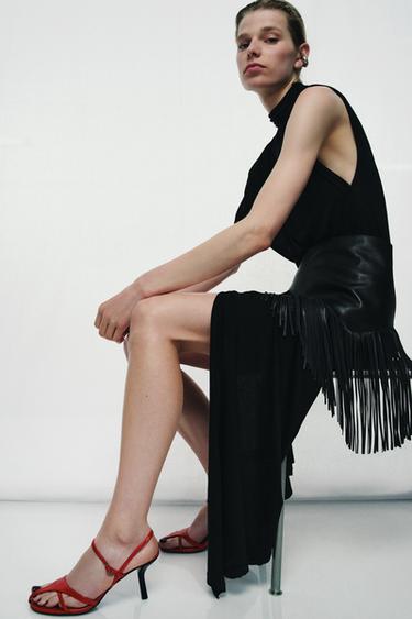 Zara Кожаные сандалии с ремешками - LIMITED EDITION купить с доставкой.