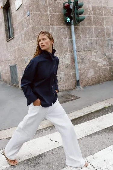 Рубашка с высоким воротником