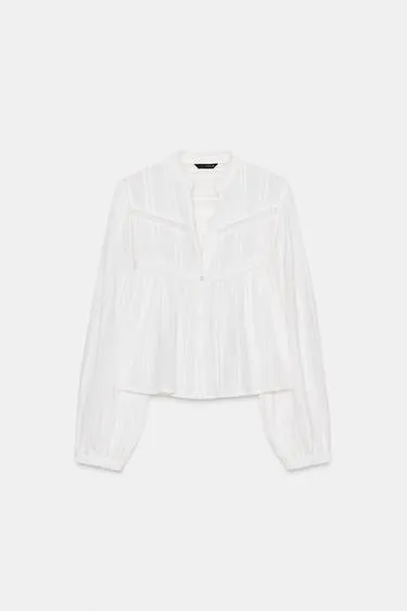 Укороченная рубашка с кружевом- Заказать в России