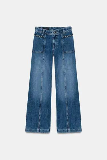 Джинсы Z1975 кюлоты с высокой посадкой и отстрочкой- Заказать в России