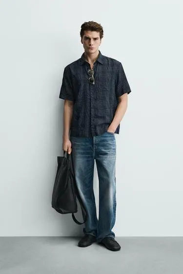 Рубашка в клетку с регулярной посадкой