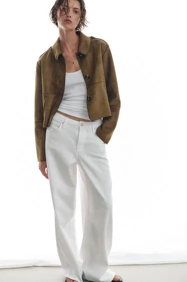 Короткая куртка из искусственной замши- Заказать в России