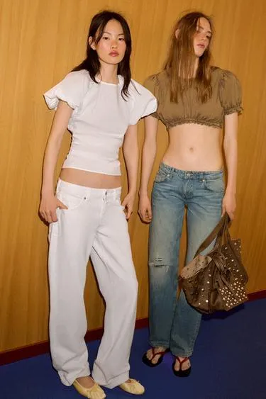 Топ из поплина с объемными рукавами