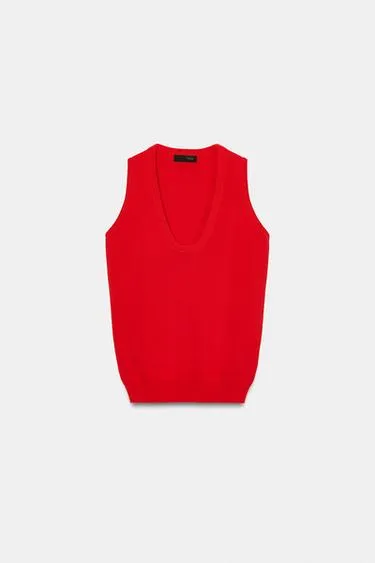 Трикотажный топ без рукавов- Заказать в России