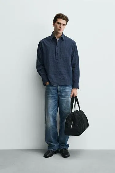 Рубашка-поло REGULAR FIT в клетку- Заказать в России