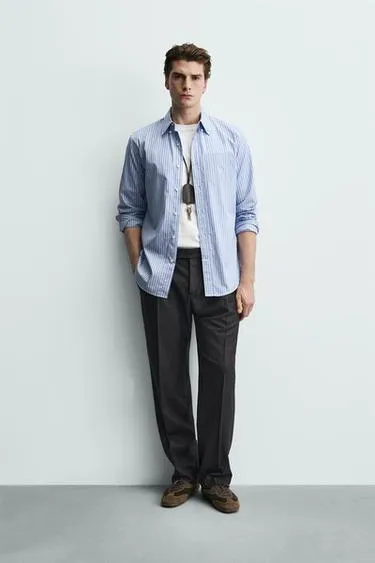 Рубашка REGULAR FIT в полоску- Заказать в России