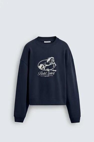 Толстовка CREWNECK с принтом «лошадь»