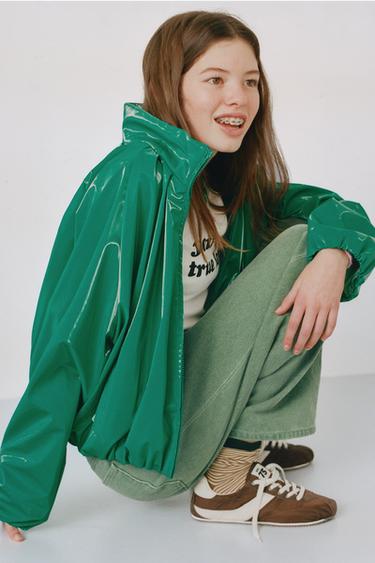 Zara Блестящий дождевик WATER RESISTANT купить с доставкой.