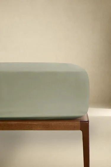 Простынь на резинке из сатина | 40 см высокая (500 нитей)