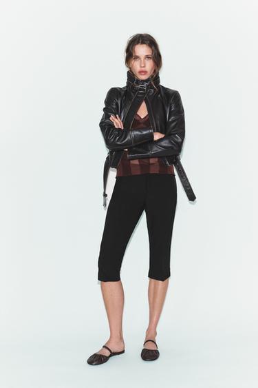 Zara Кожаные балетки-мюли