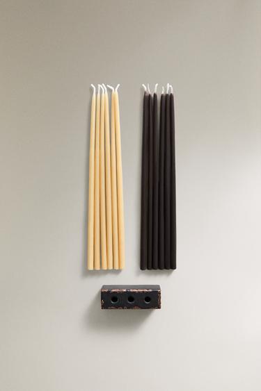 Zara Набор свечей и подсвечников из бархата и кожи