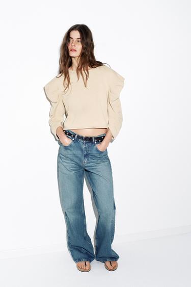 Zara Свитер с драпированными рукавами купить с доставкой.