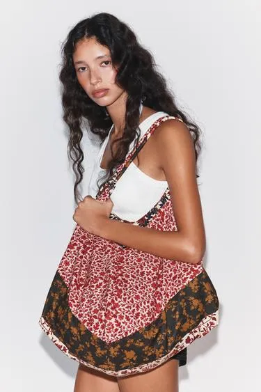 Макси-сумка из 100% хлопка с цветочным принтом