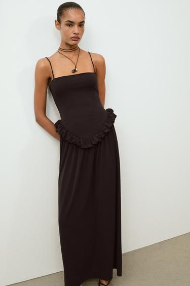 Zara Объемное платье с баской