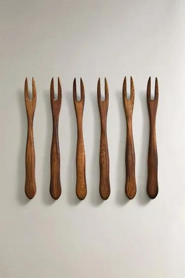 Набор деревянных вилок для аперитива (набор из 6 штук)- Заказать в России