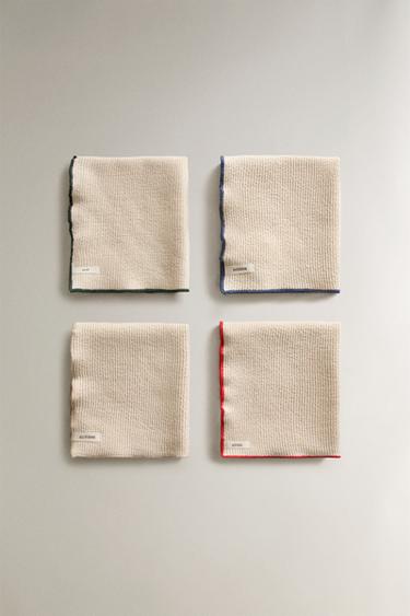 Zara Набор махровых полотенец в клетку (набор из 4)