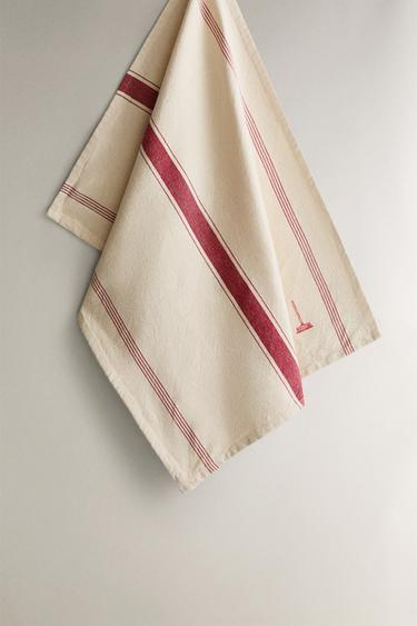 Zara Полосатое хлопковое полотенце для чая