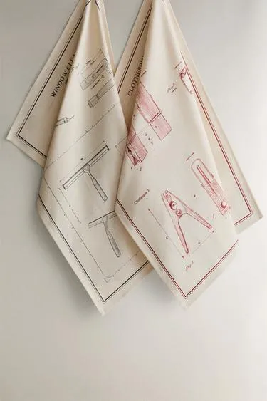 Набор чистящих махровых чайных полотенец (набор из 2)- Заказать в России