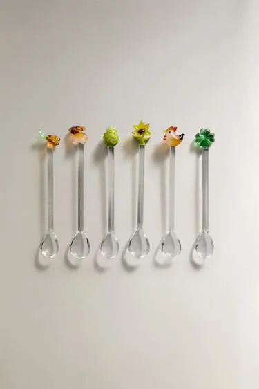 Набор стеклянных десертных ложек на пасху (набор из 6 штук)