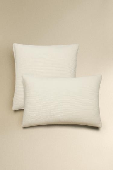 Zara Наволочка из хлопка с мини вафельным плетением