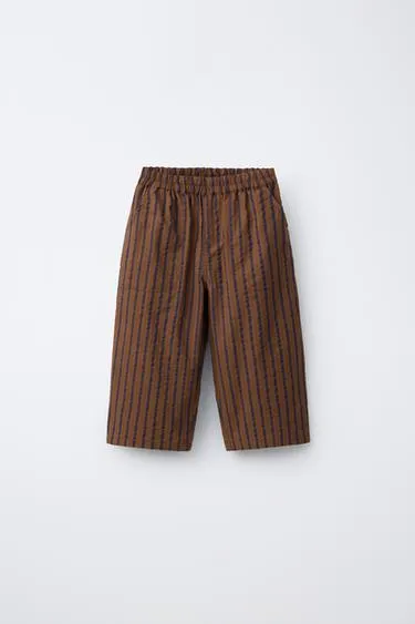 Брюки BALLOON в полоску из сирсакера