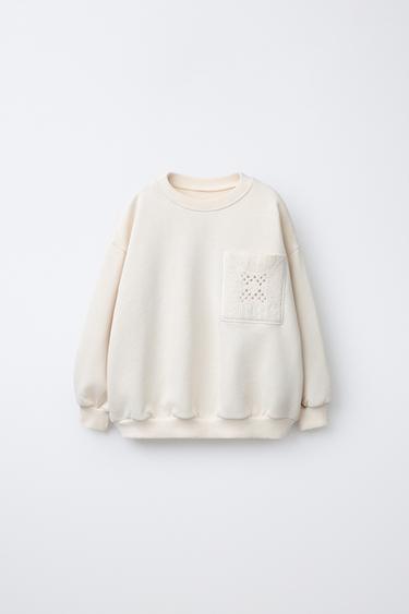 Zara Толстовка с карманом из кружева кроше