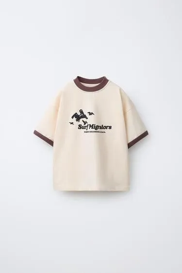 Футболка с контрастным текстовым принтом- Заказать в России