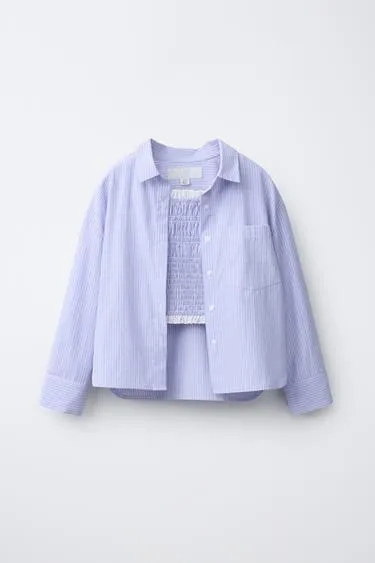 Комплект: рубашка и топ в полоску- Заказать в России