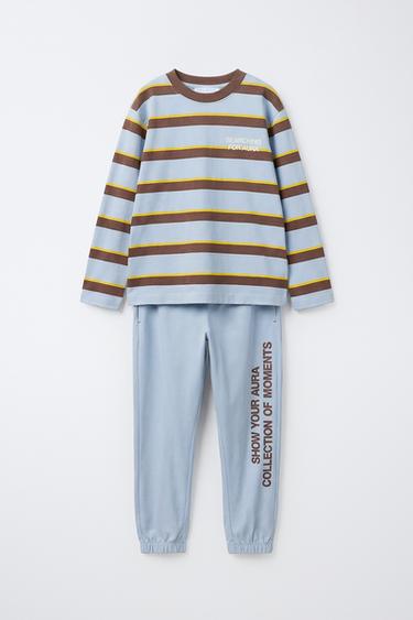 Zara 6-14 лет/пижама в полоску с текстом