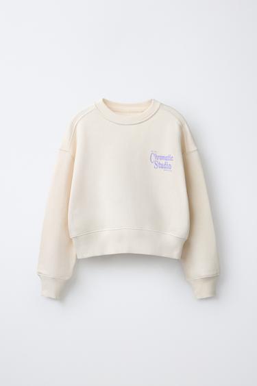 Zara Толстовка с текстовым принтом