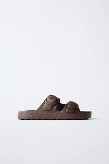 Резиновые сандалии с пряжками- Заказать в России