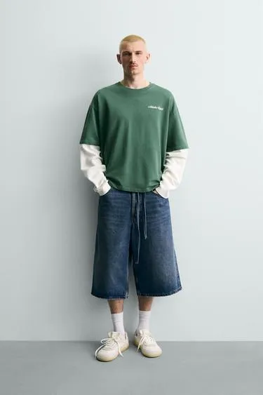 Толстовка с имитацией двойных рукавов- Заказать в России