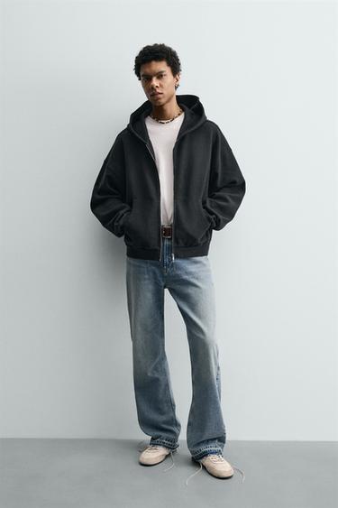 Zara Худи вафельного плетения с эффектом потертости купить с доставкой.