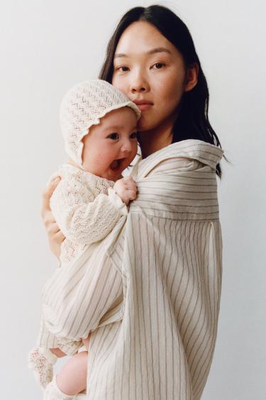 Набор джемпера и трусиков с рельефным узором из хлопка и шелка мульберри