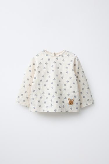 Футболка с текстурным рисунком «кролики»