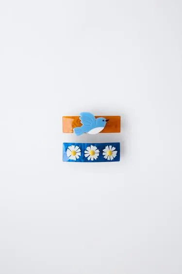 Набор из двух заколок для волос «цветы и птица»- Заказать в России