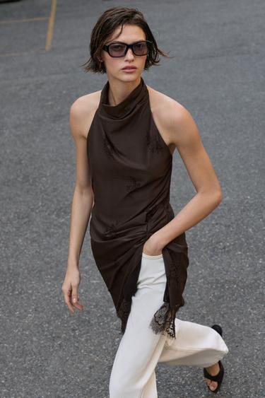 Платье-комбинация с горловиной халтер- Заказать в России