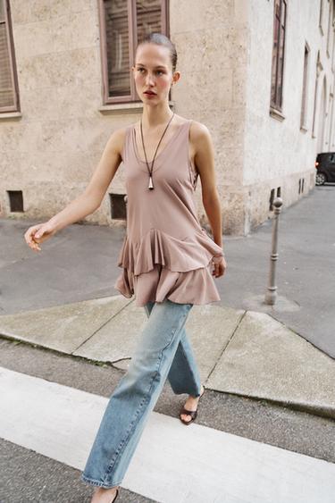 Zara Короткое платье с воланами