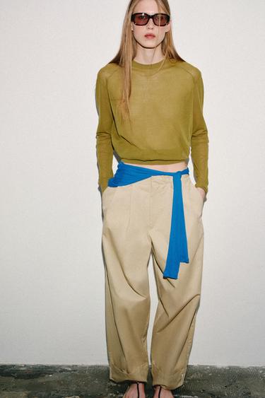 Zara Тонкий свитер с плечевыми швами купить с доставкой.