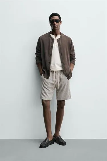 Бермуды RELAXED FIT из вискозы и льна