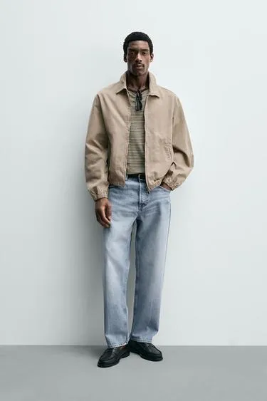 Куртка стандартной посадки из выстиранного хлопка- Заказать в России