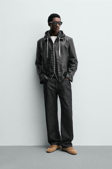 Zara Регулярная куртка-рубашка из искусственной кожи купить с доставкой.