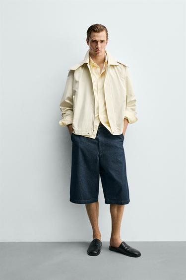 Zara Укороченная парка из высокотехнологичной ткани с капюшоном