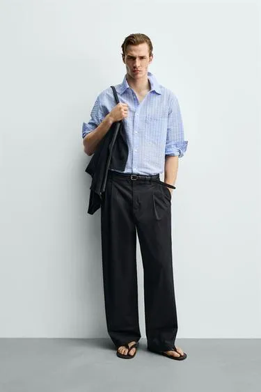 Рубашка в полоску с жатым эффектом- Заказать в России