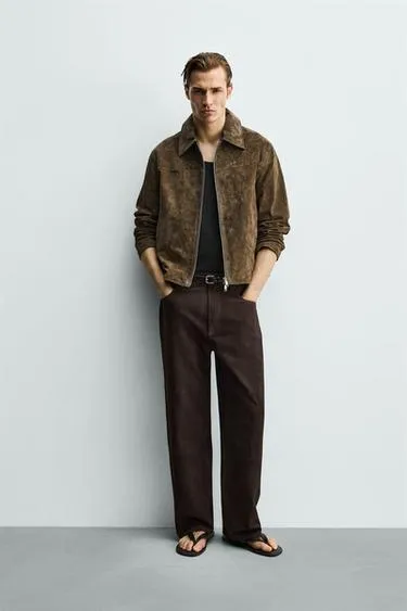 Куртка-рубашка REGULAR FIT из замши